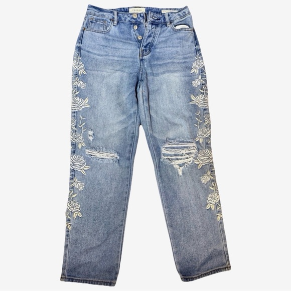 PacSun Mom Jeans Women's 25 Raining Daisy Flowers Embroidered - Picture 6 of 6